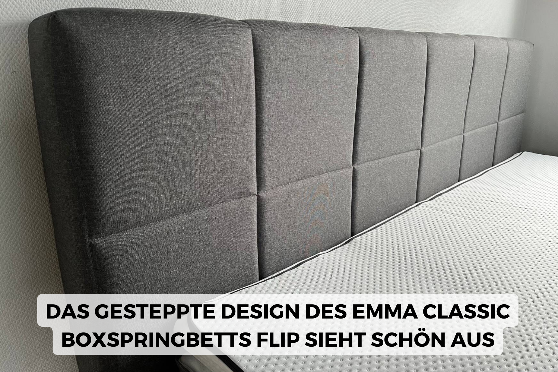 Das Kopfteil vom Emma Classic Boxspringbett Flip